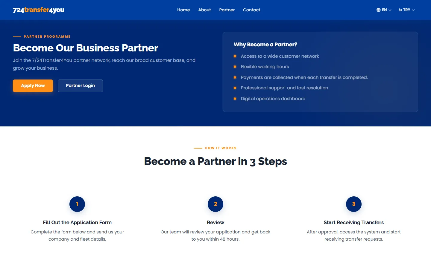 Tedarikçiler için partner programı sayfası