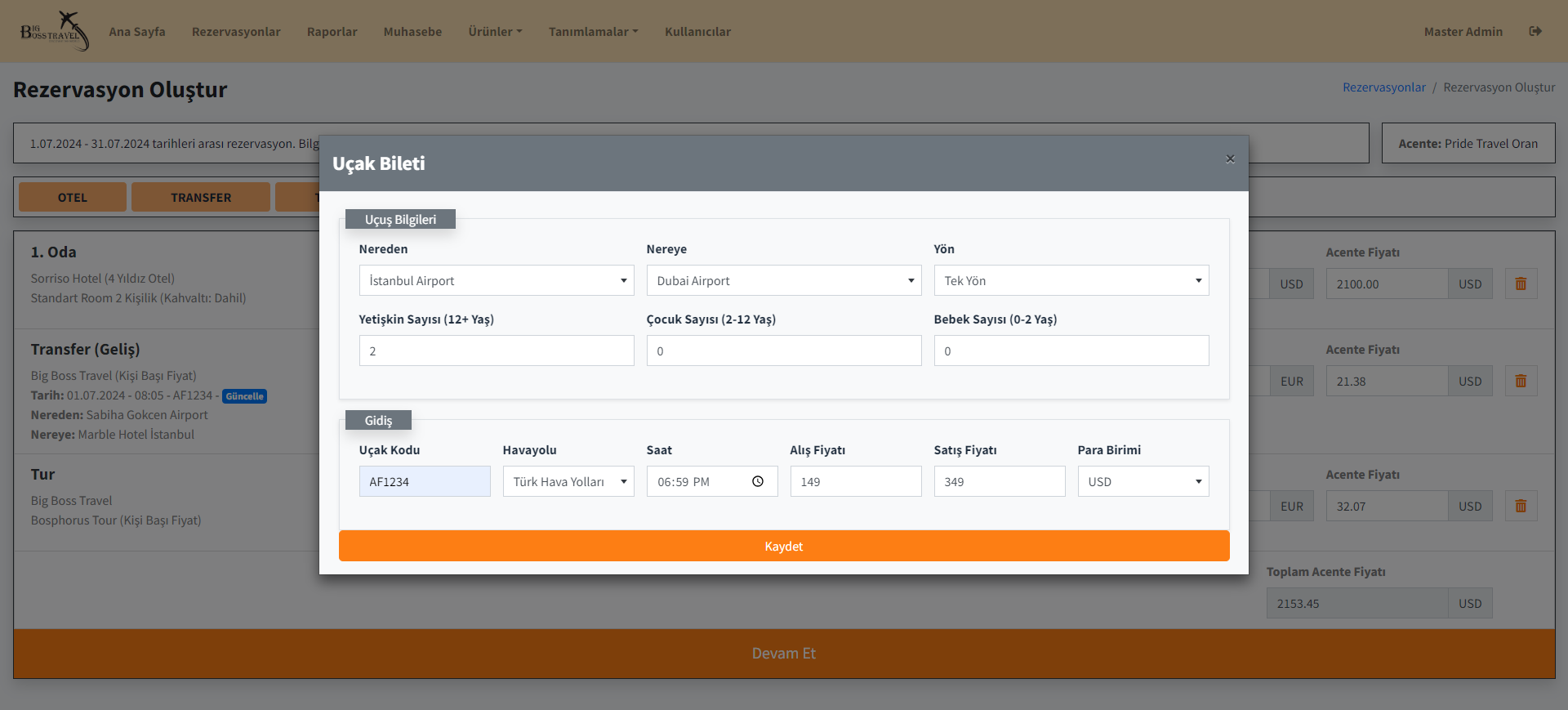 Adding Air Ticket to Travel Agency Booking