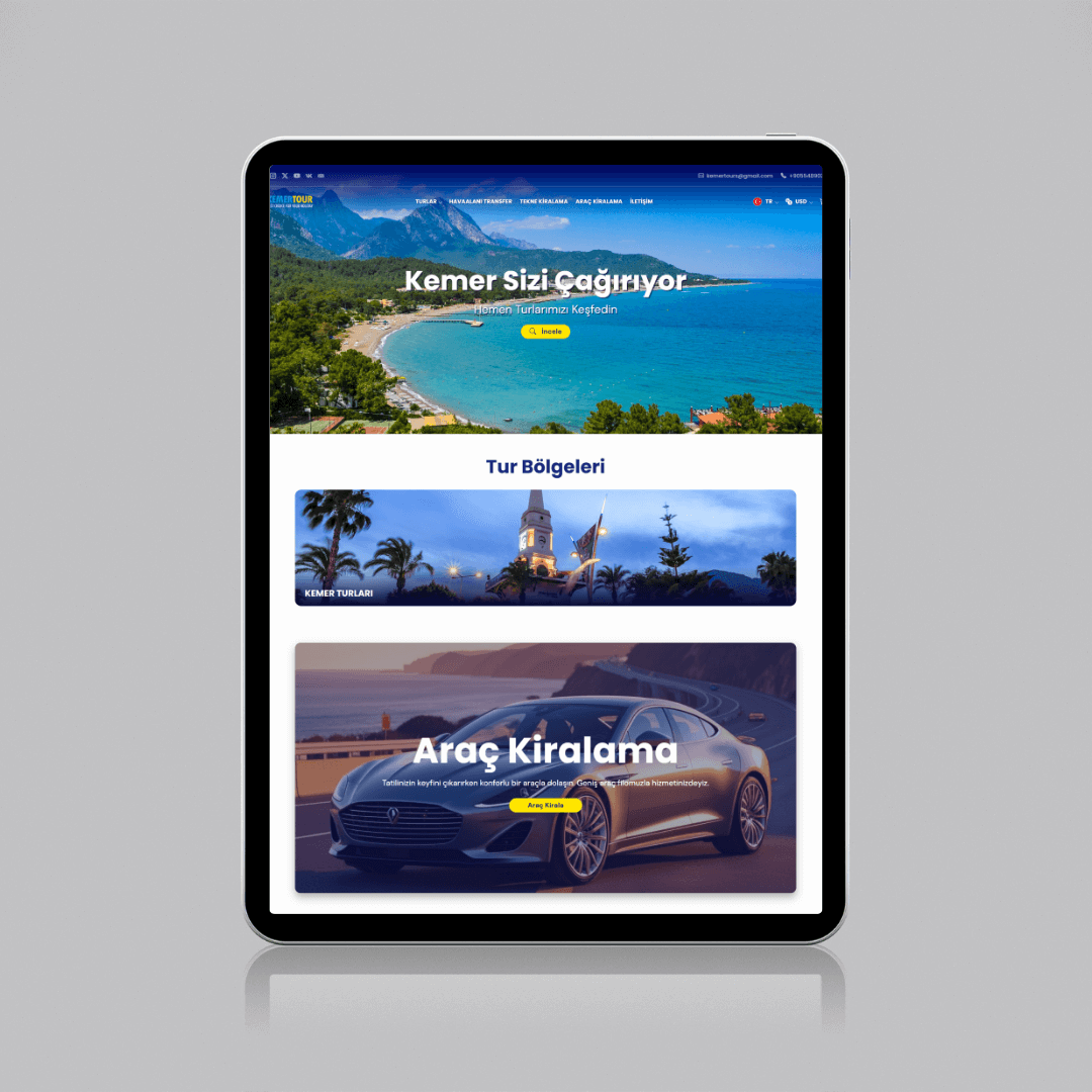 Kemer Tour Travel Agency Web Site Custom Software Development