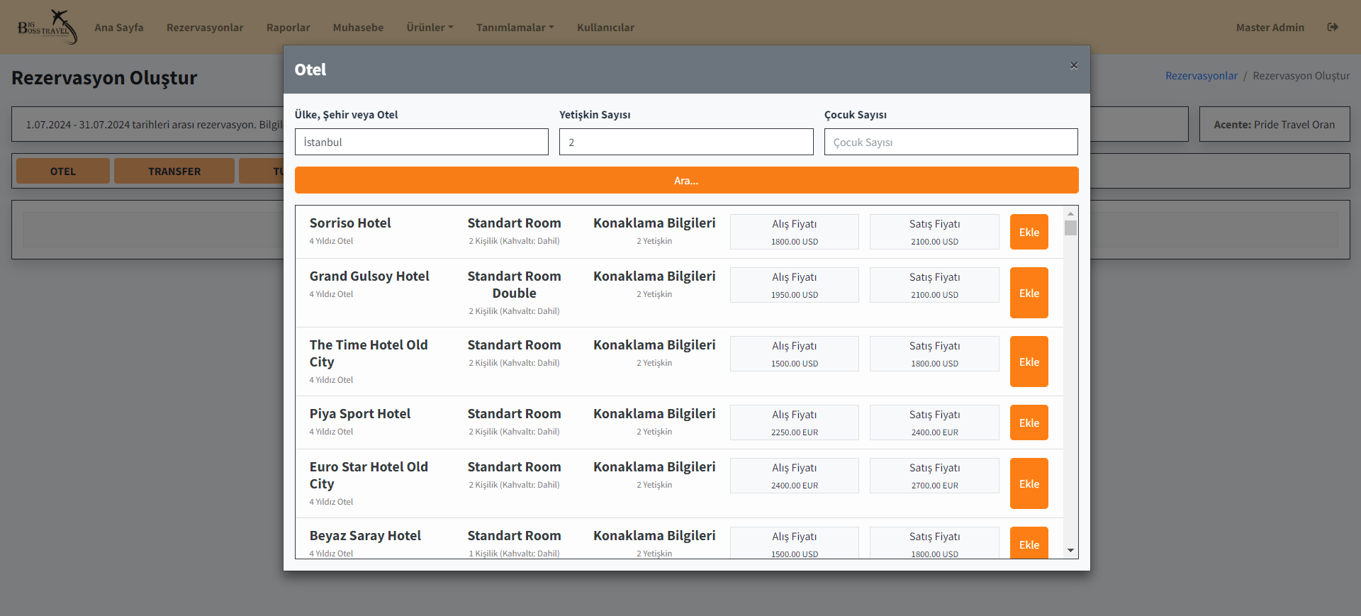 Add Hotel to Travel Agency Booking